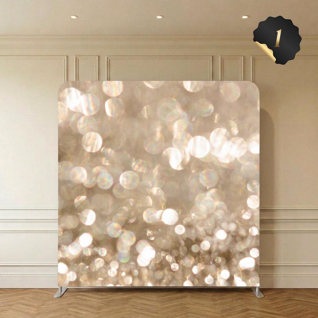 Photo backdrop 244x244 cm, champagne and gold glitter, Image 2 of 10