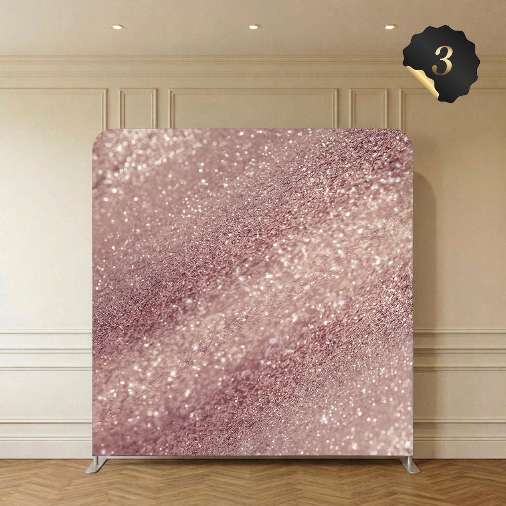 Photo backdrop 244x244 cm, champagne and gold glitter, Image 4 of 10