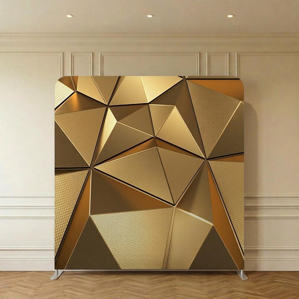 Photo backdrop 244x244 cm, navy and gold art deco, Image 7 of 10