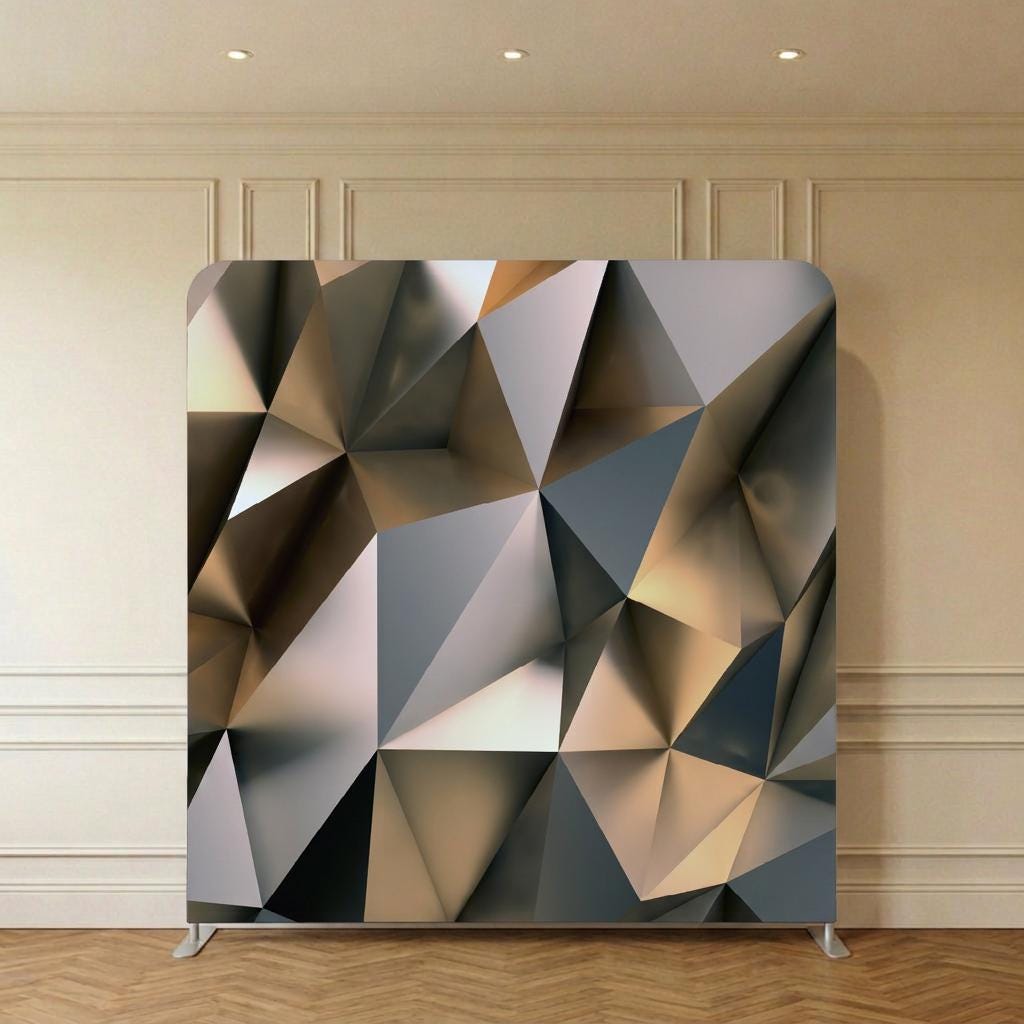 Photo backdrop 244x244 cm, navy and gold art deco, Image 10 of 10