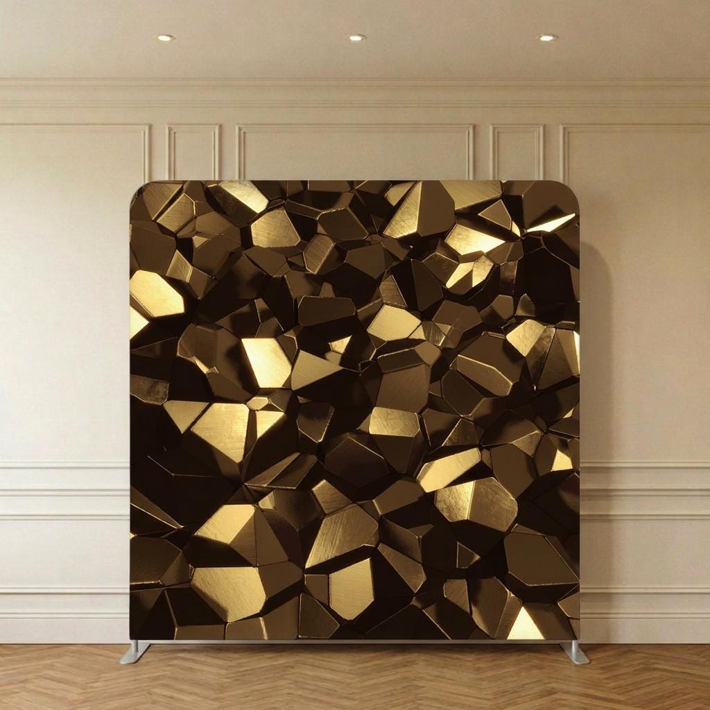Photo backdrop 244x244 cm, navy and gold art deco, Image 8 of 10