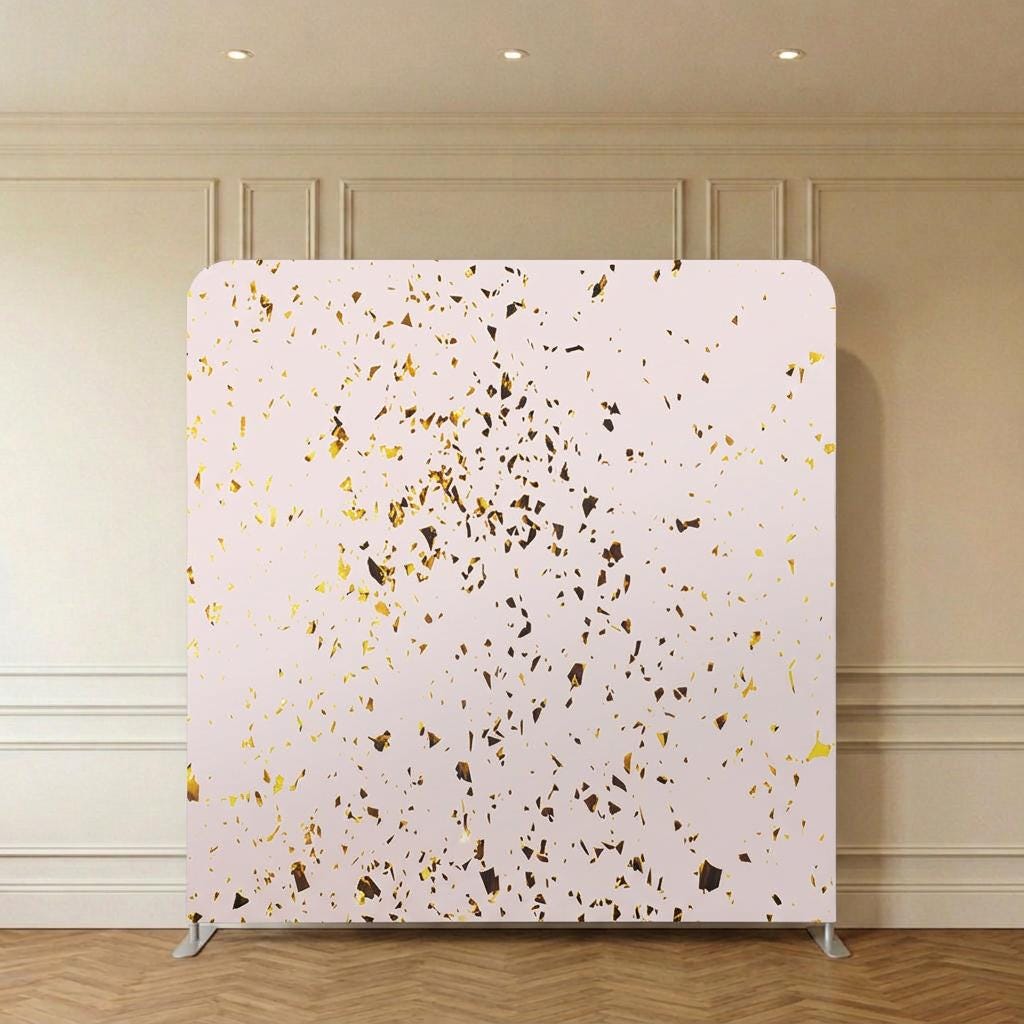 Photo backdrop 244x244 cm, pink and gold confetti, Image 2 of 10