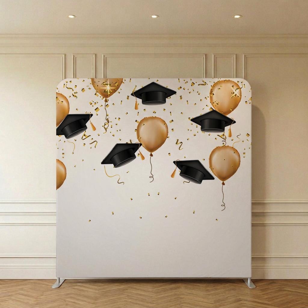 Photo backdrop 244x244 cm, pink and gold confetti, Image 5 of 10