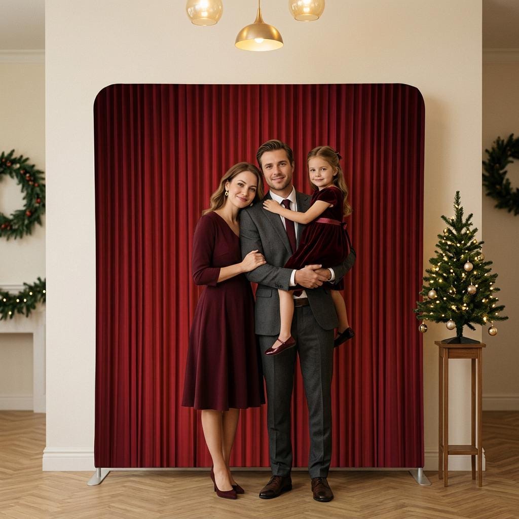 Photo backdrop 244x244 cm, red velvet, Image 1 of 9