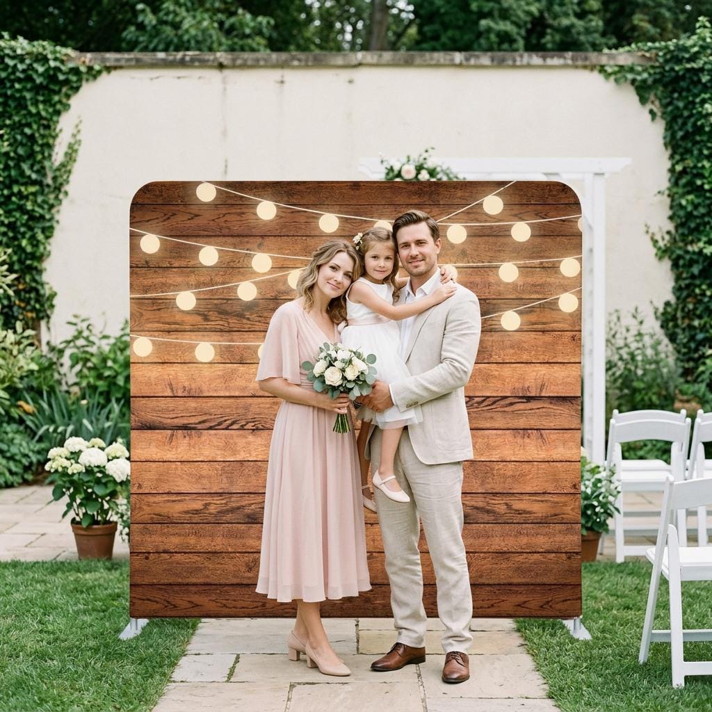 Photo backdrop 244x244 cm, rustic and floral, Image 1 of 9