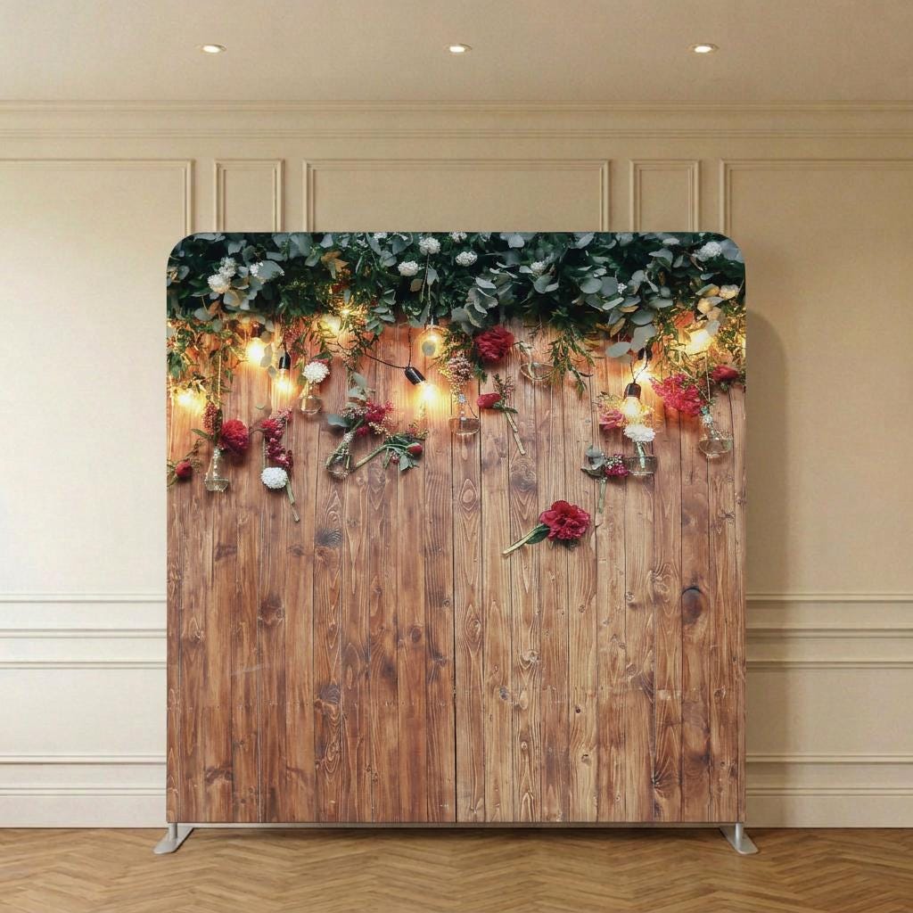 Photo backdrop 244x244 cm, rustic and floral, Image 5 of 9