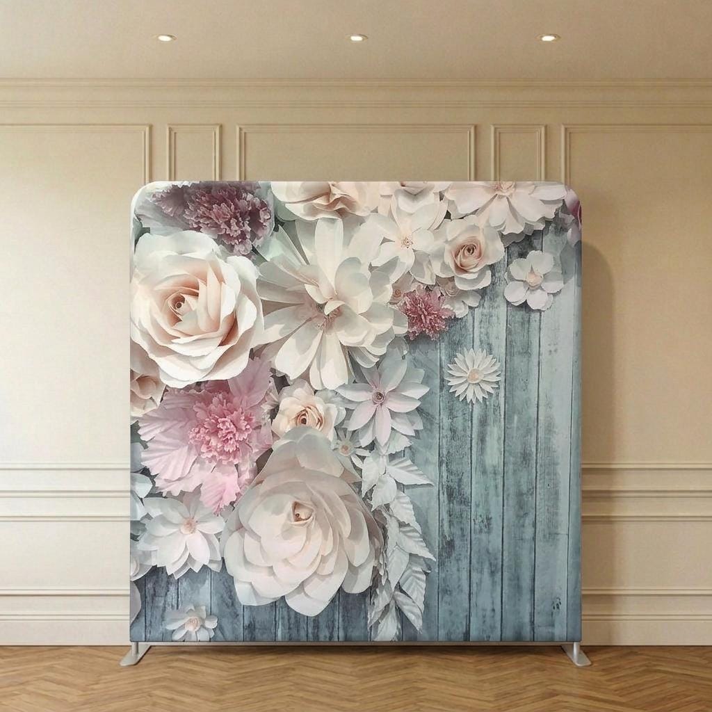 Photo backdrop 244x244 cm, rustic and floral, Image 7 of 9