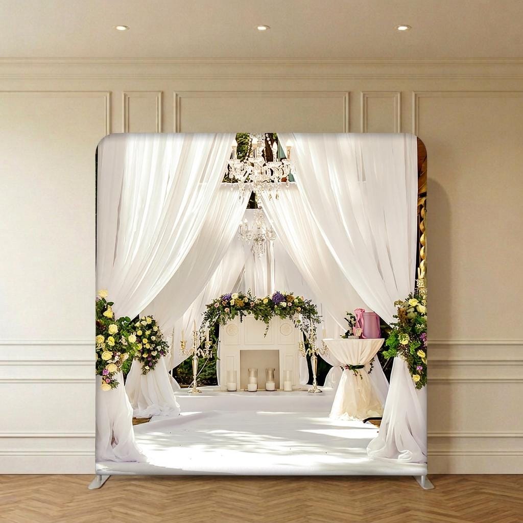 Photo backdrop 244x244 cm, rustic and floral, Image 8 of 9