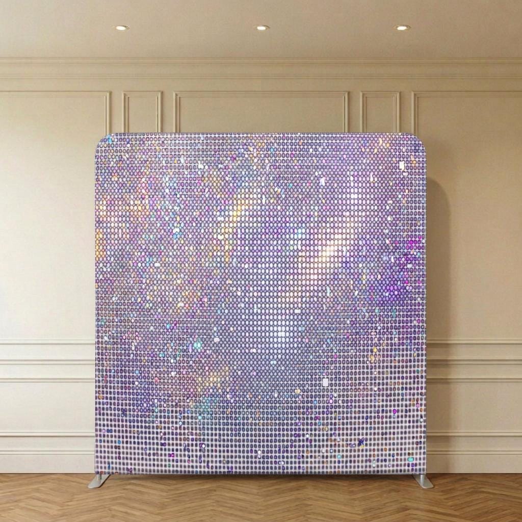 Photo backdrop 244x244 cm, silver glitter, Image 2 of 9