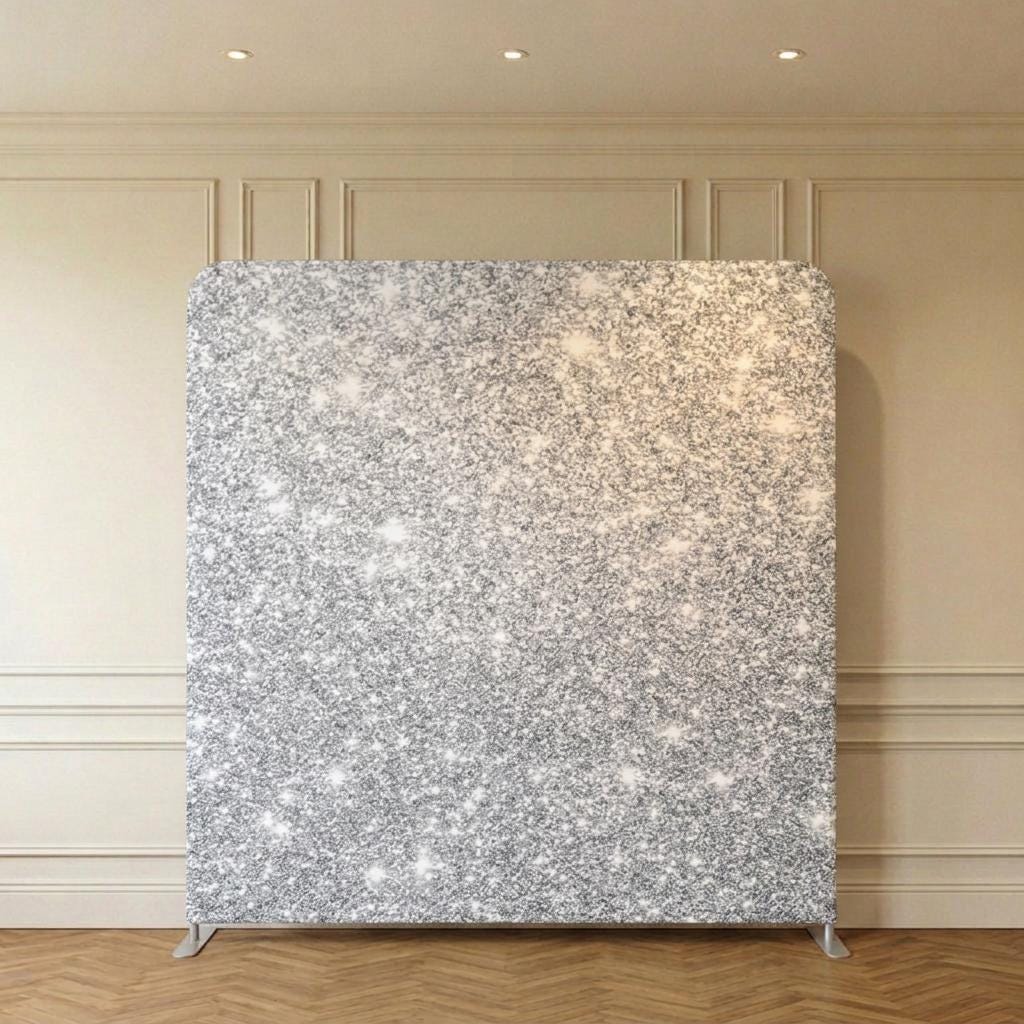 Photo backdrop 244x244 cm, silver glitter, Image 3 of 9