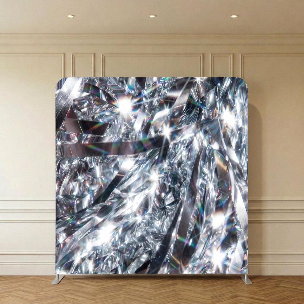 Photo backdrop 244x244 cm, silver glitter, Image 7 of 9