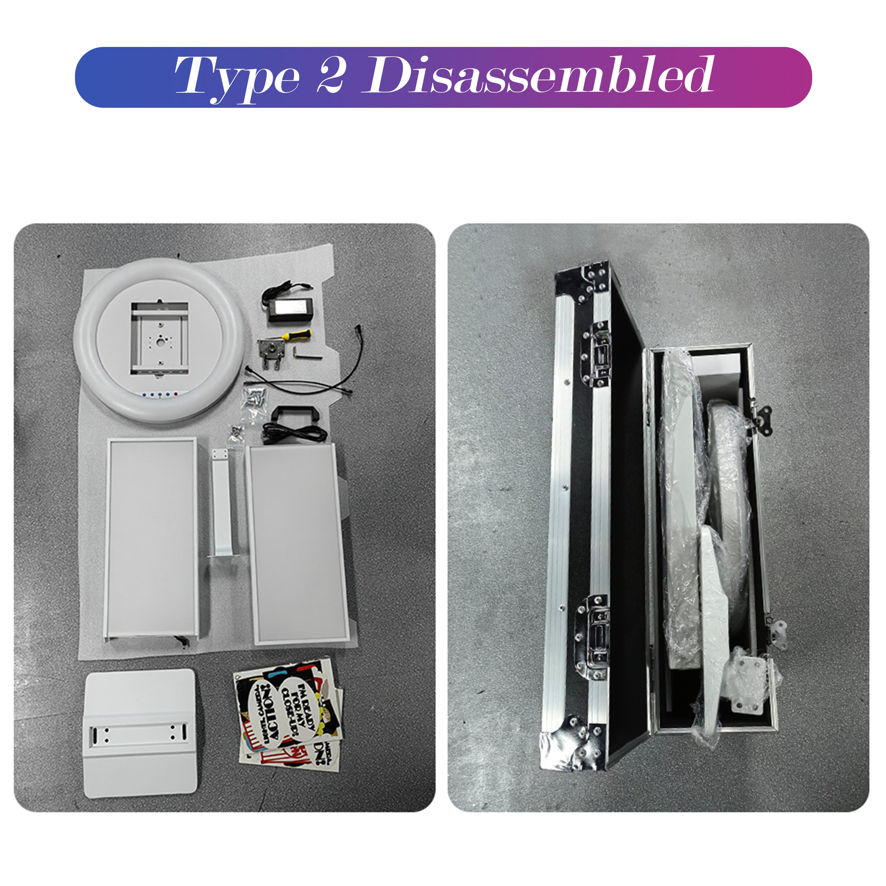 Aluminium iPad photo booth with LED ring light, Image 9 of 9