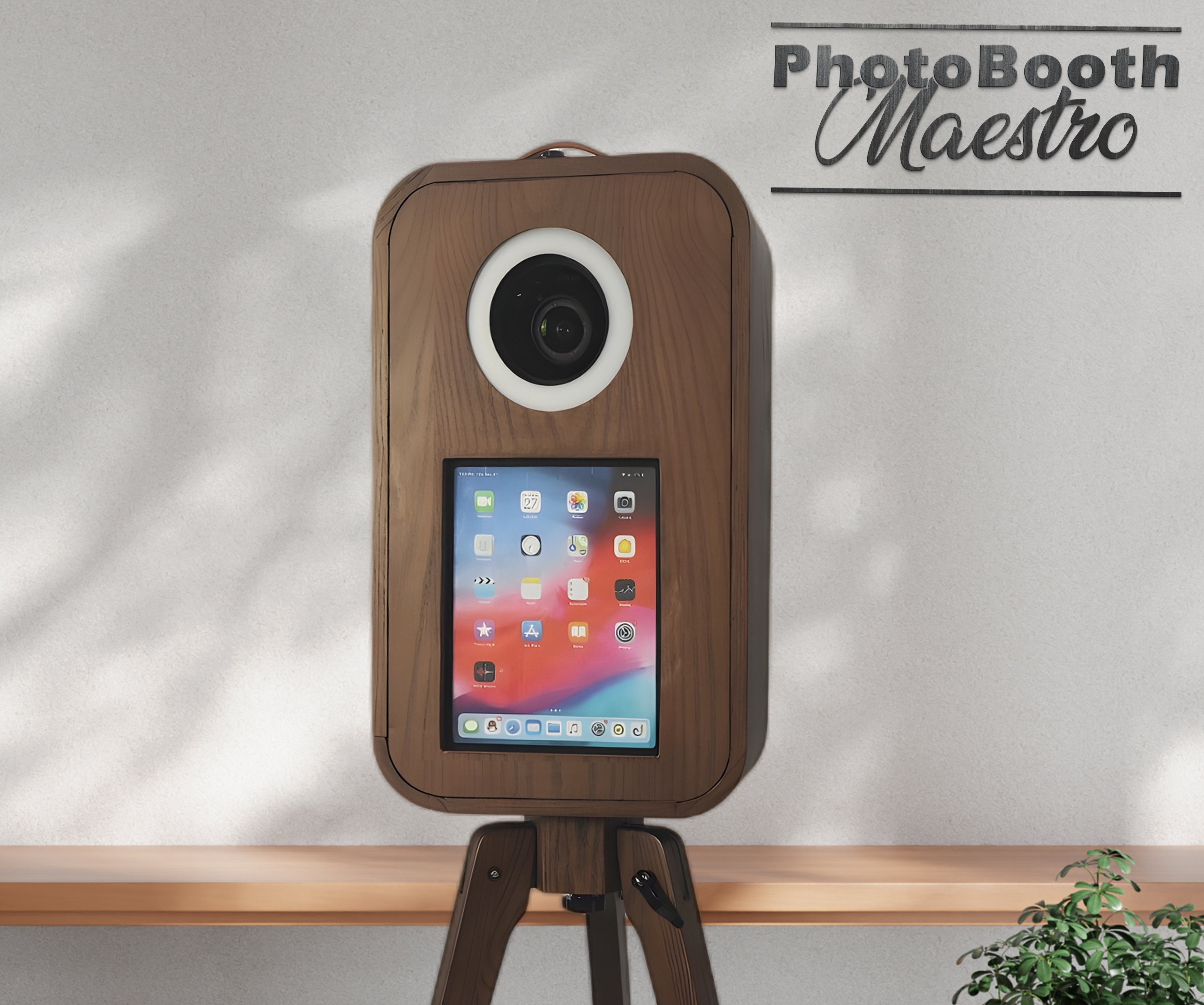 iPad photo booth in red oak, with ring light, Image 6 of 10