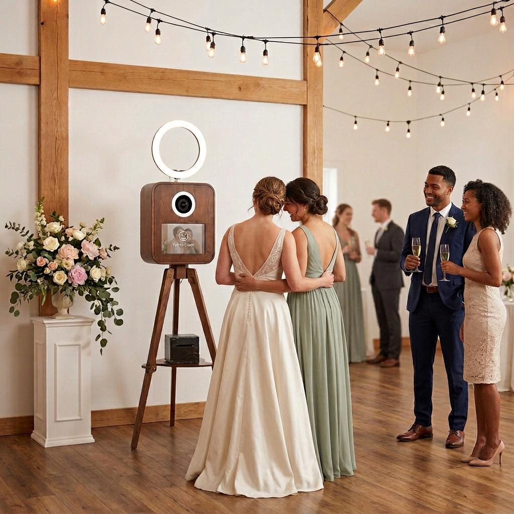 Wooden photo booth with touchscreen and mini PC, Image 2 of 9