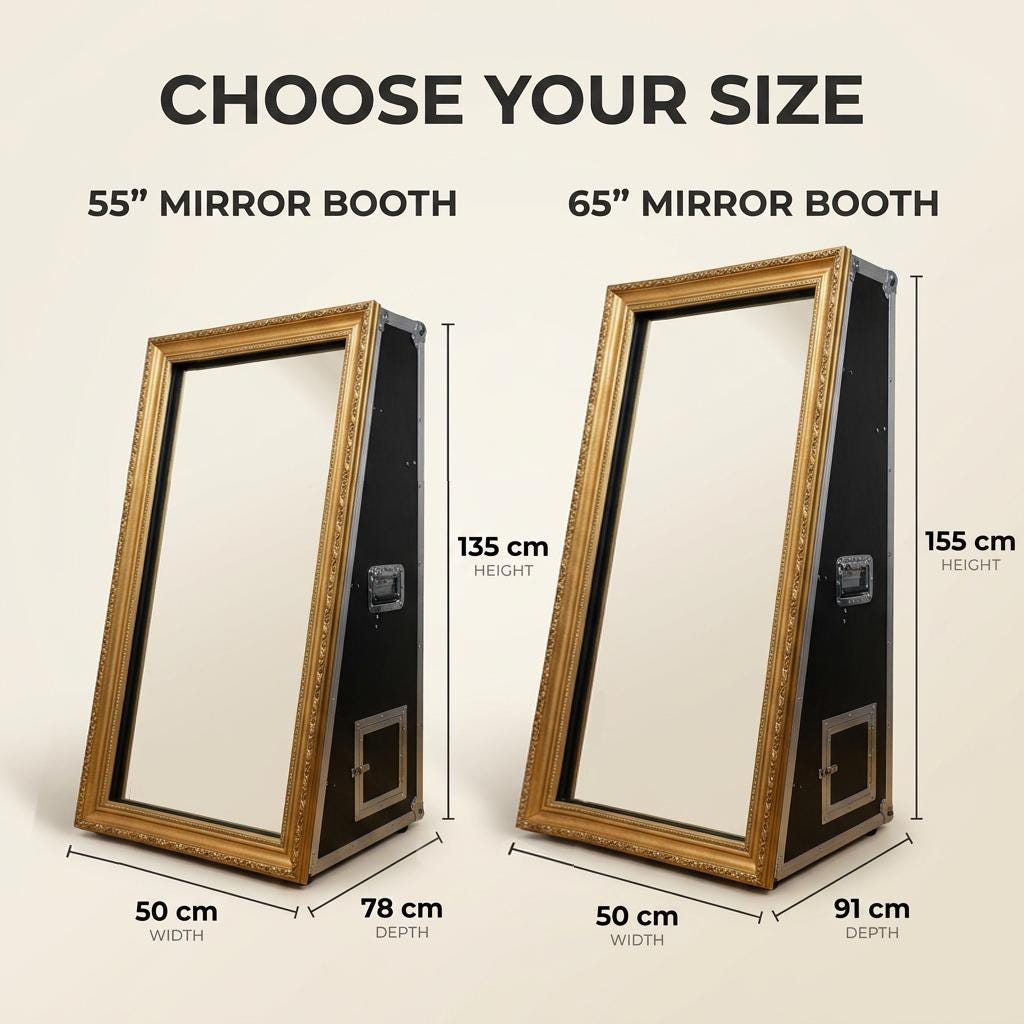 Magic Mirror photo booth, 55 or 65 inch, solid wood, Image 4 of 6