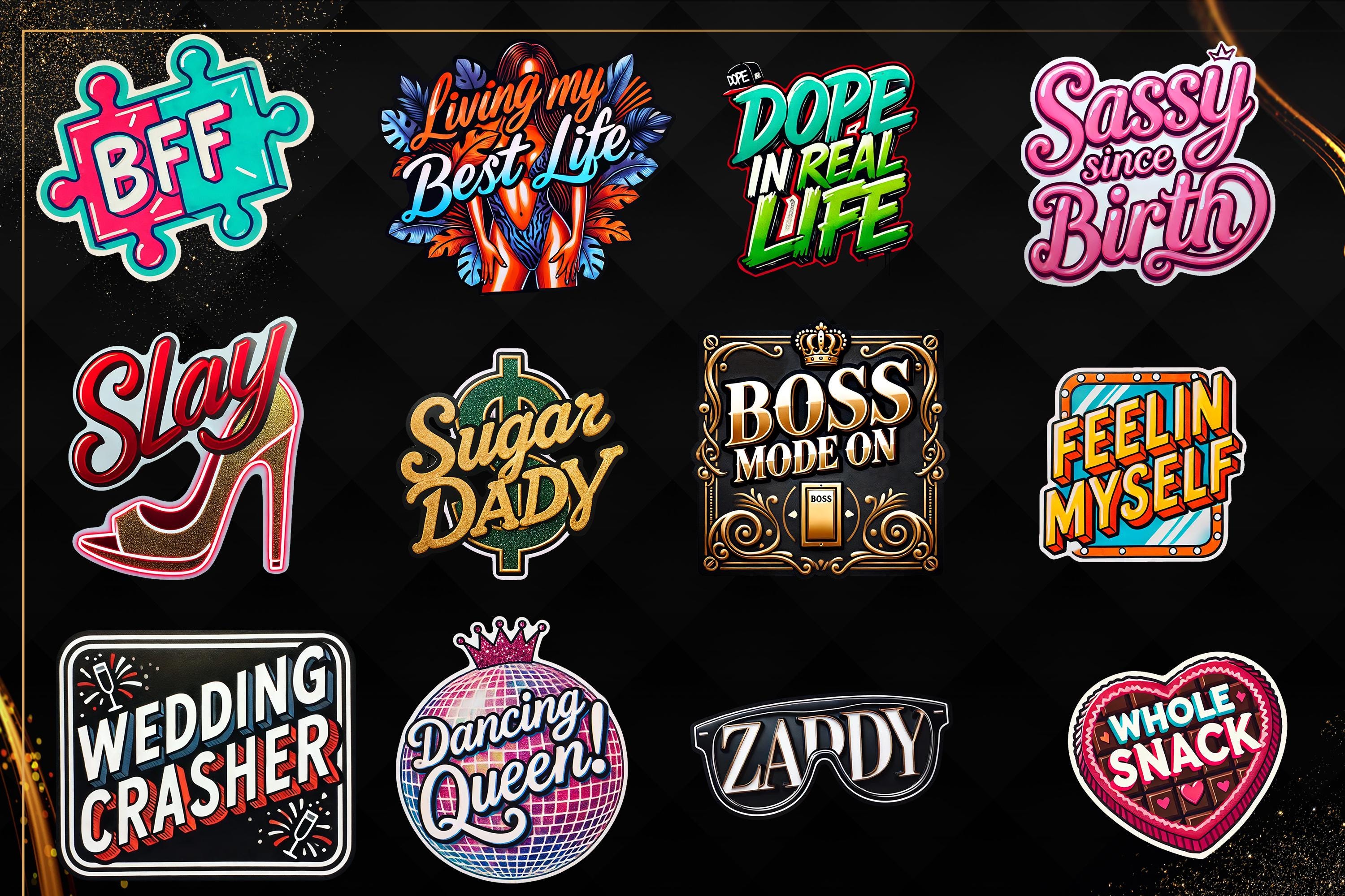 Digital photo booth props, PNG files, Image 1 of 4