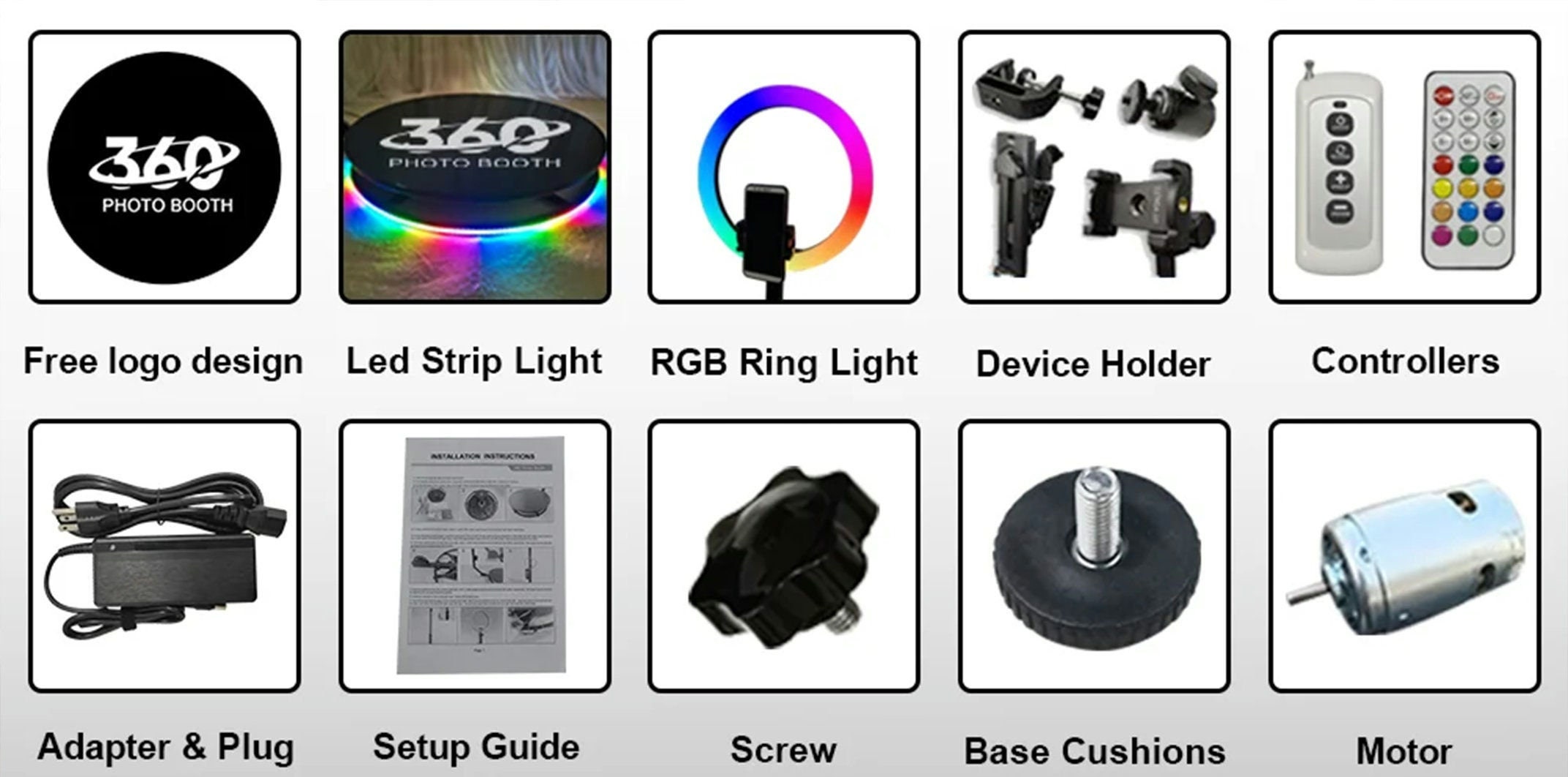 Automatic 360 photo booth with ring light and flight case, Image 6 of 8